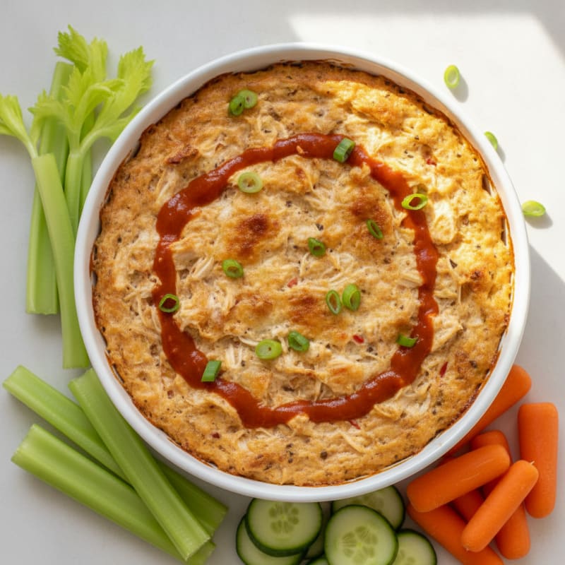 High-Protein Buffalo Chicken Dip Plate
