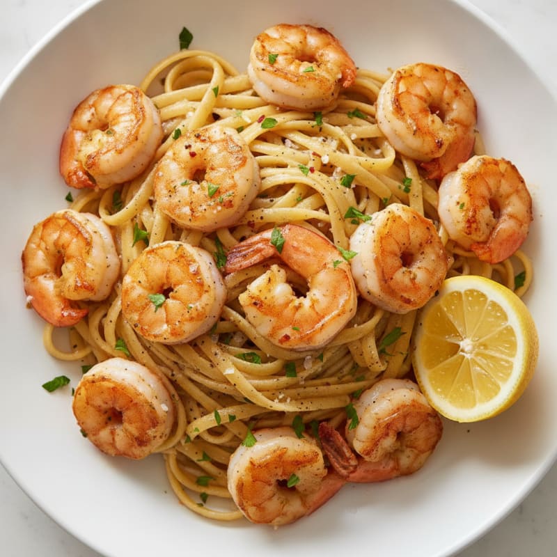 Garlic Butter Shrimp Scampi with Linguine