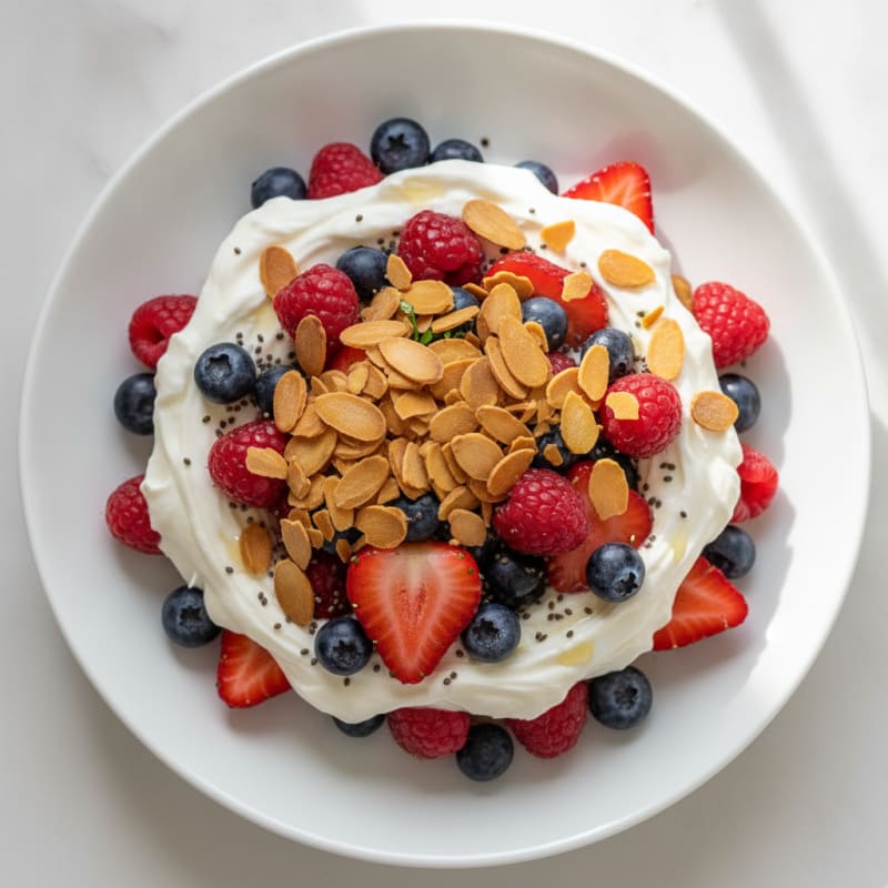 Greek Yogurt Protein Parfait with Mixed Berries