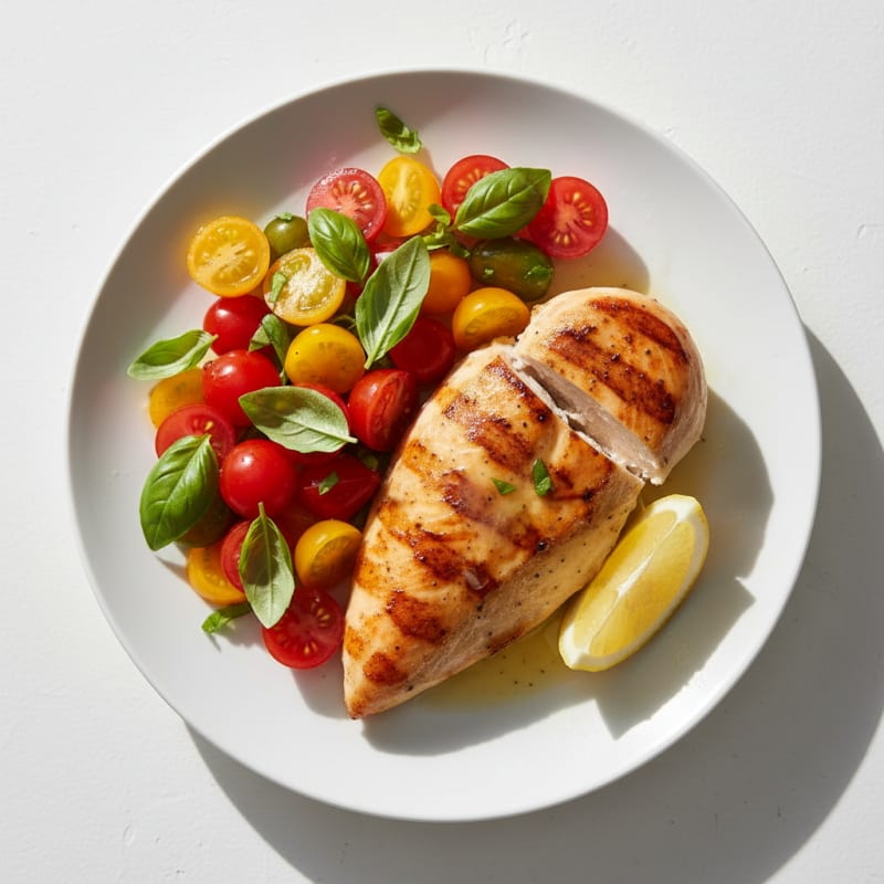 Grilled Chicken Breast with Fresh Tomato Salad