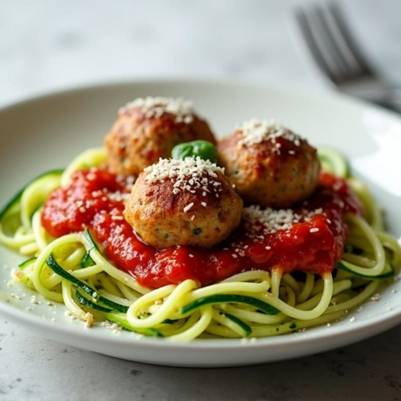 Lean Turkey Meatballs with Zucchini Noodles