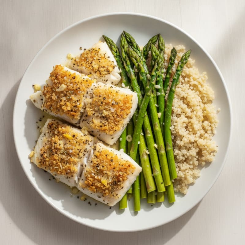 Lemon Herb Baked Cod with Asparagus