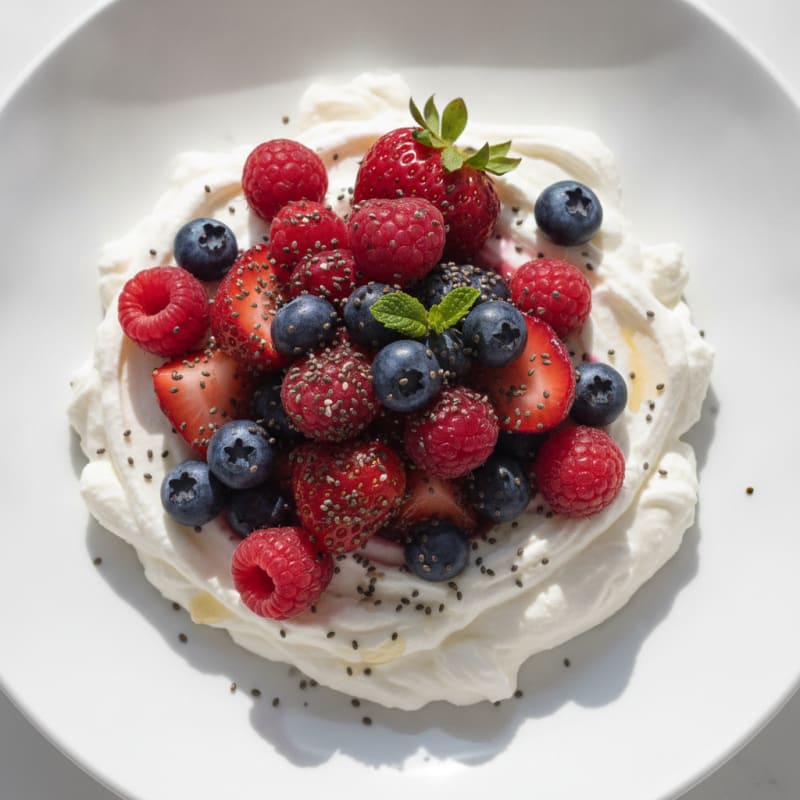 Creamy Greek Yogurt Protein Pudding with Mixed Berries
