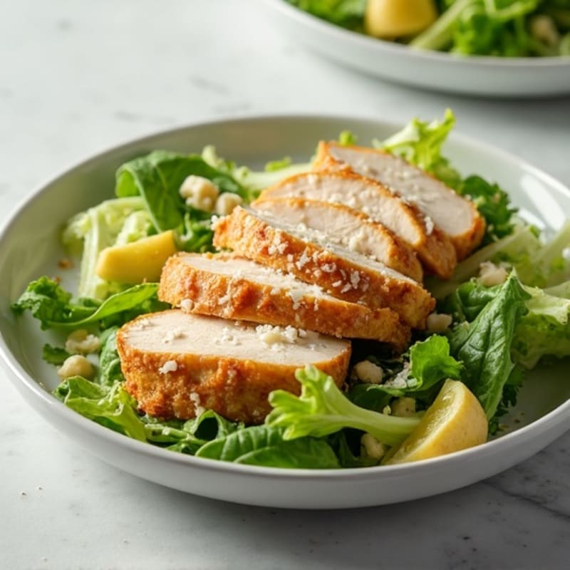 Crispy Chicken Caesar Salad with Fresh Romaine