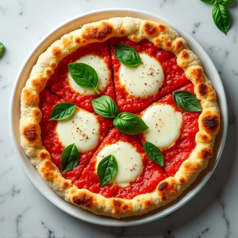 Cauliflower Crust Margherita Pizza with Fresh Basil