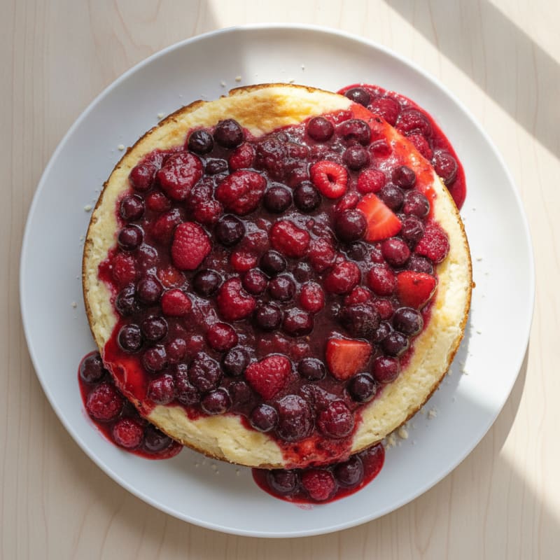 Cottage Cheese Protein Cheesecake with Mixed Berries