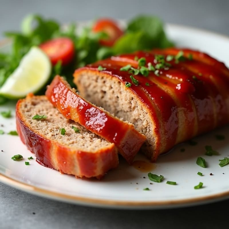 Smoky BBQ Glazed Bacon-Wrapped Meatloaf