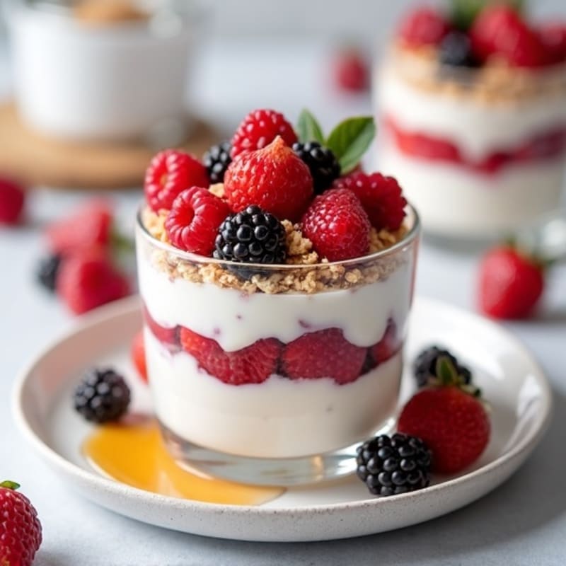 Greek Yogurt Protein Parfait with Mixed Berries