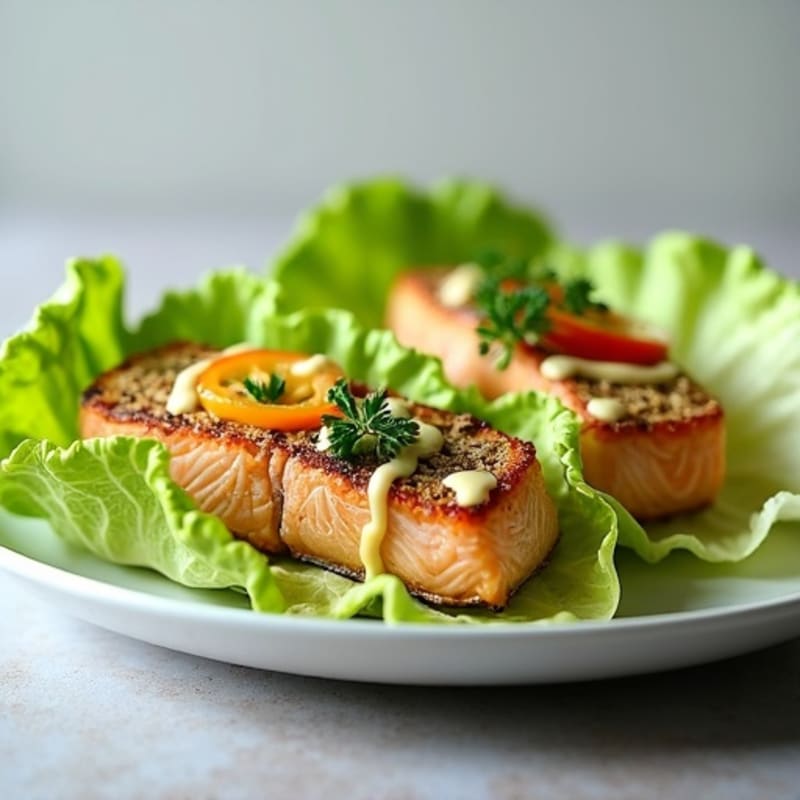 Herb-Crusted Salmon Lettuce Cups