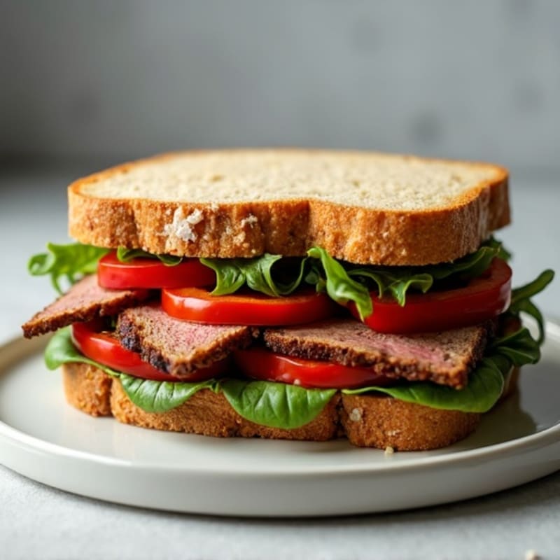 Lean Sliced Steak and Bell Pepper Sandwich