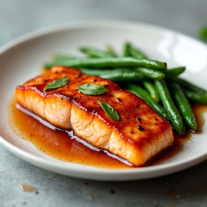 Teriyaki Glazed Salmon with Roasted Green Beans