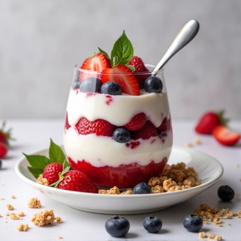 Greek Yogurt Protein Parfait with Mixed Berries