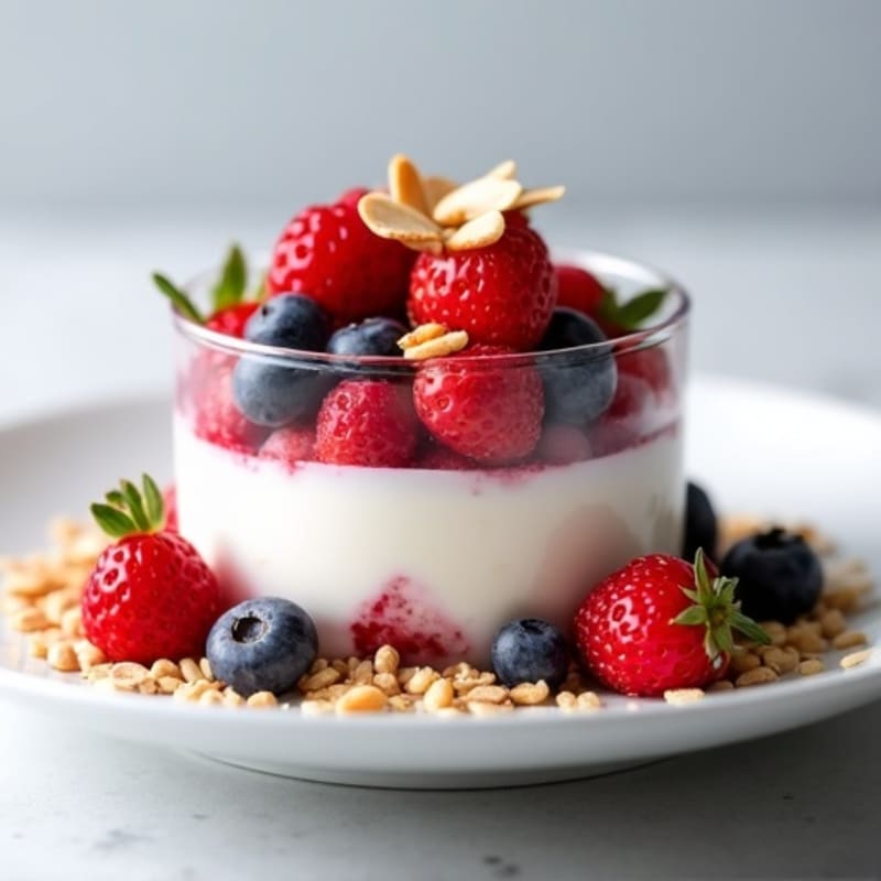 Greek Yogurt Parfait with Fresh Berries and Almonds