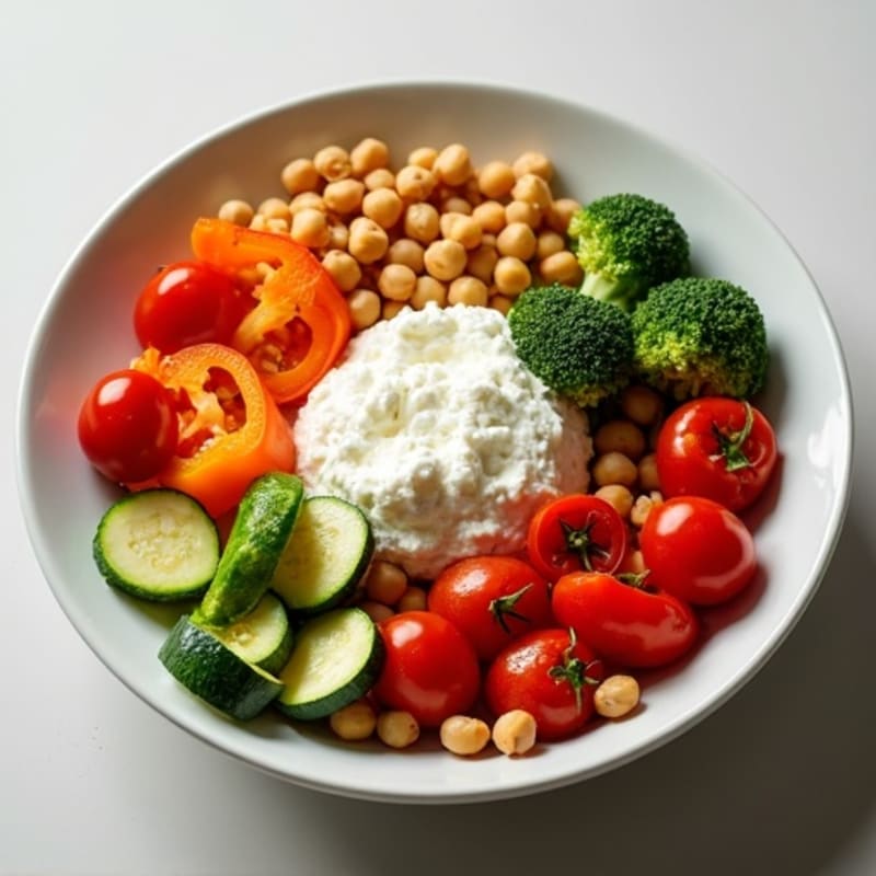 High-Protein Cottage Cheese Bowl with Roasted Vegetables