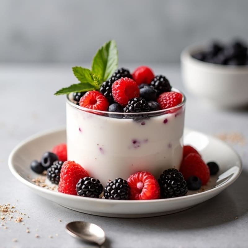 Silky Greek Yogurt Protein Mousse with Berries