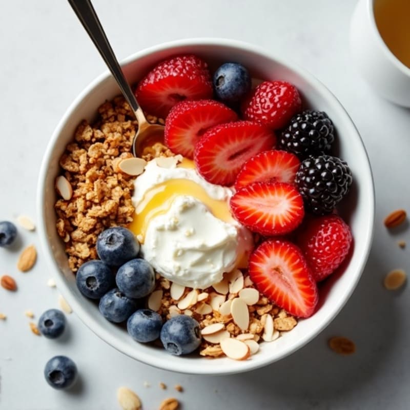 Cottage Cheese Berry Bowl with Almonds