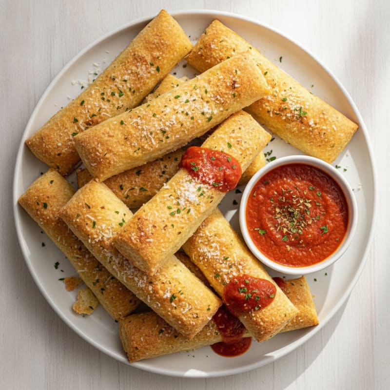 Garlic Parmesan Breadsticks with Marinara