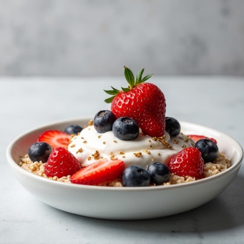 Protein-Packed Overnight Oats with Fresh Berries