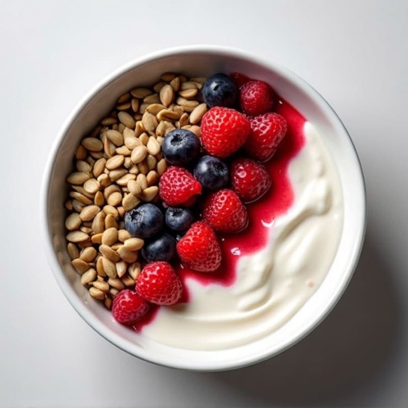 Greek Yoghurt Bowl with Mixed Berries and Pumpkin Seeds