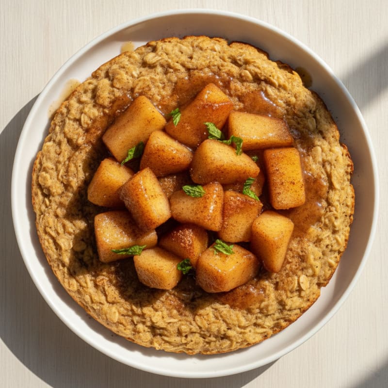 Cinnamon Baked Oats with Protein and Stewed Apples
