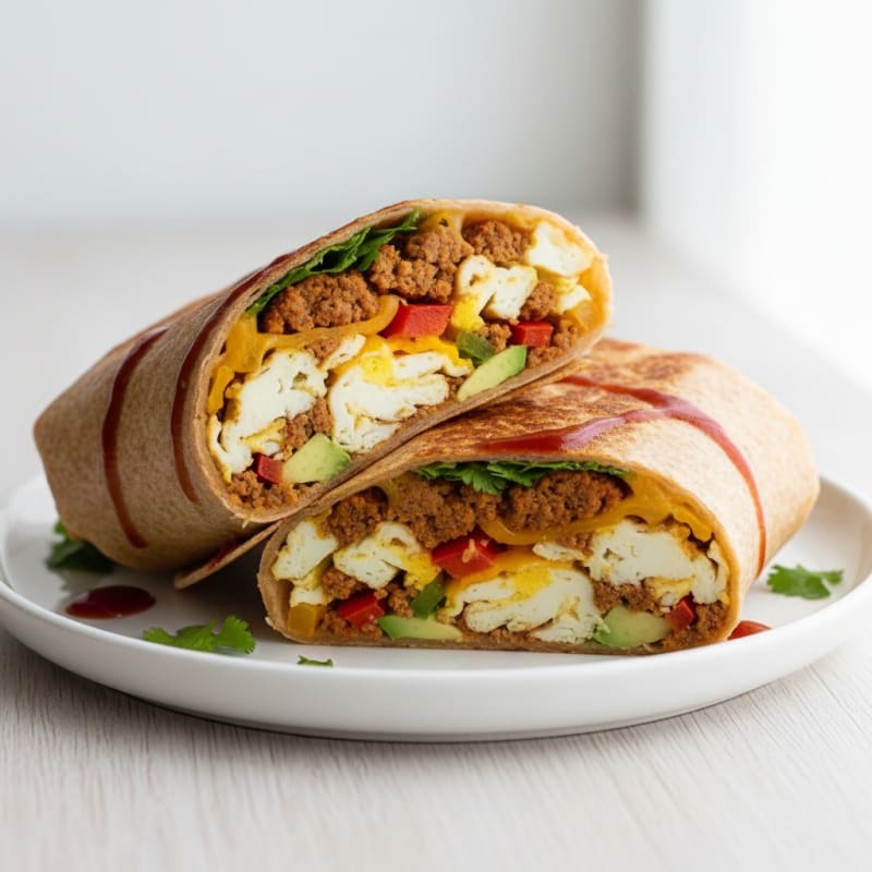 Crispy Chorizo and Egg Breakfast Burrito