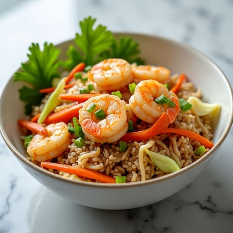 Shrimp and Crispy Cabbage Stir-Fry Bowl