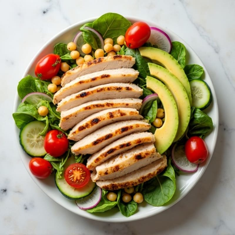 Grilled Turkey Breast Salad with Chickpeas and Lemon Vinaigrette