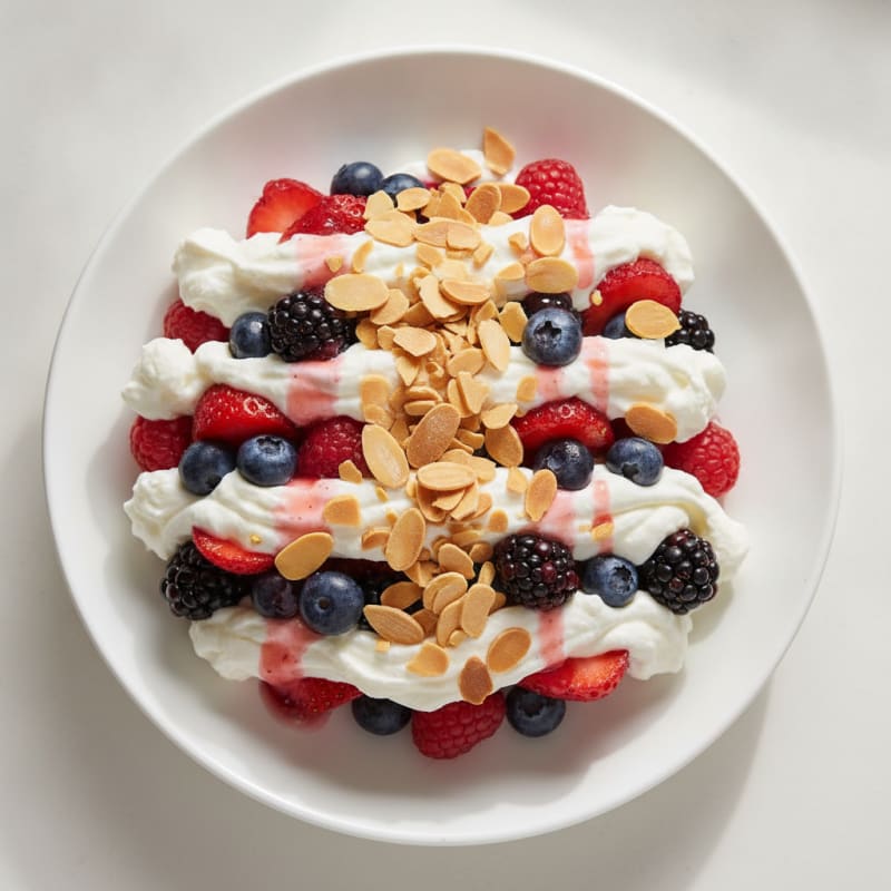 Creamy Greek Yogurt Protein Parfait with Mixed Berries and Almonds