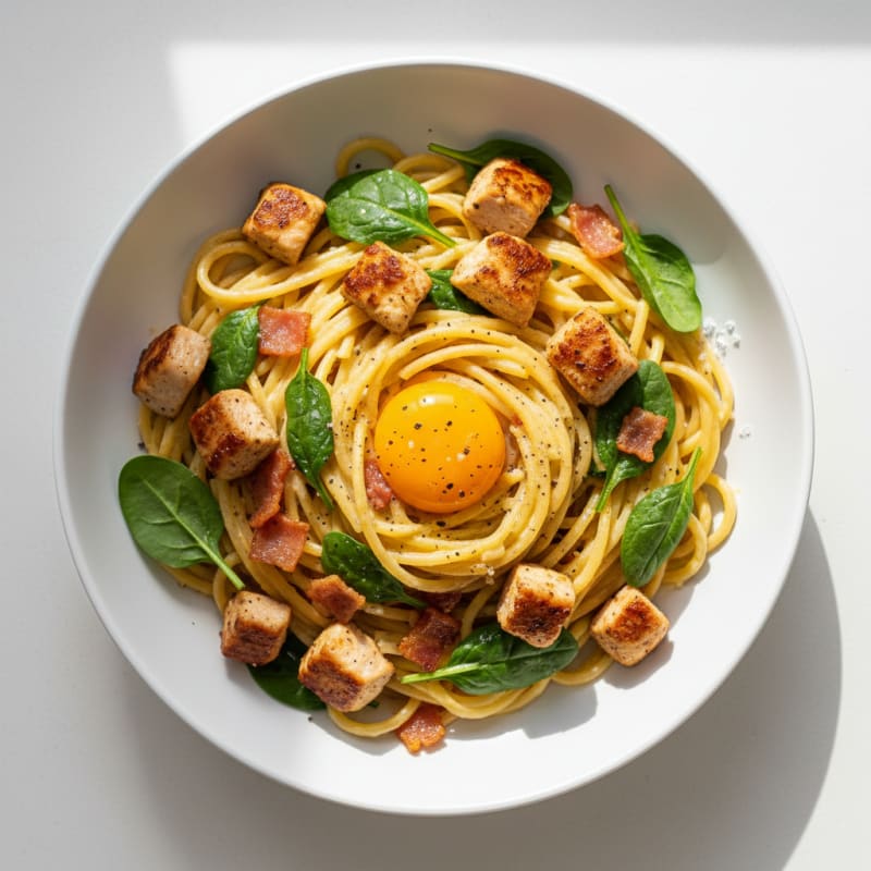 Classic Pancetta Carbonara with Egg Yolk