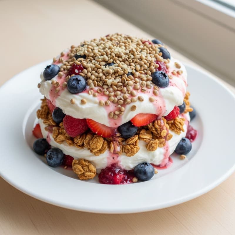 Greek Yogurt Protein Parfait with Mixed Berries