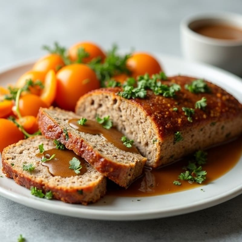 Herb-Seasoned Turkey Meatloaf with Mushroom Gravy