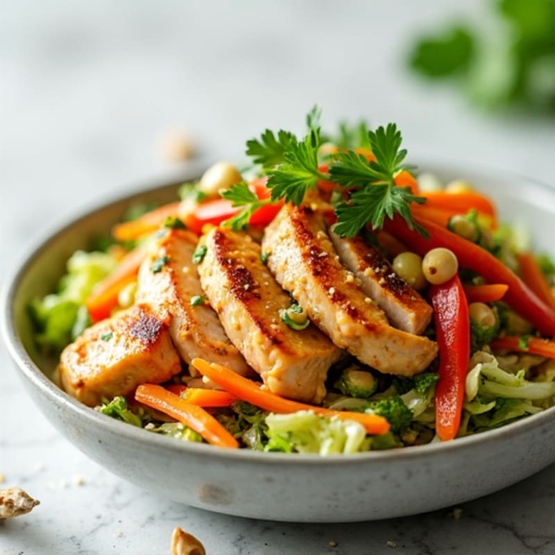 Crunchy Thai Peanut Chicken Cabbage Salad