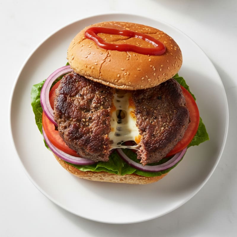 Mozzarella Stick Stuffed Burger