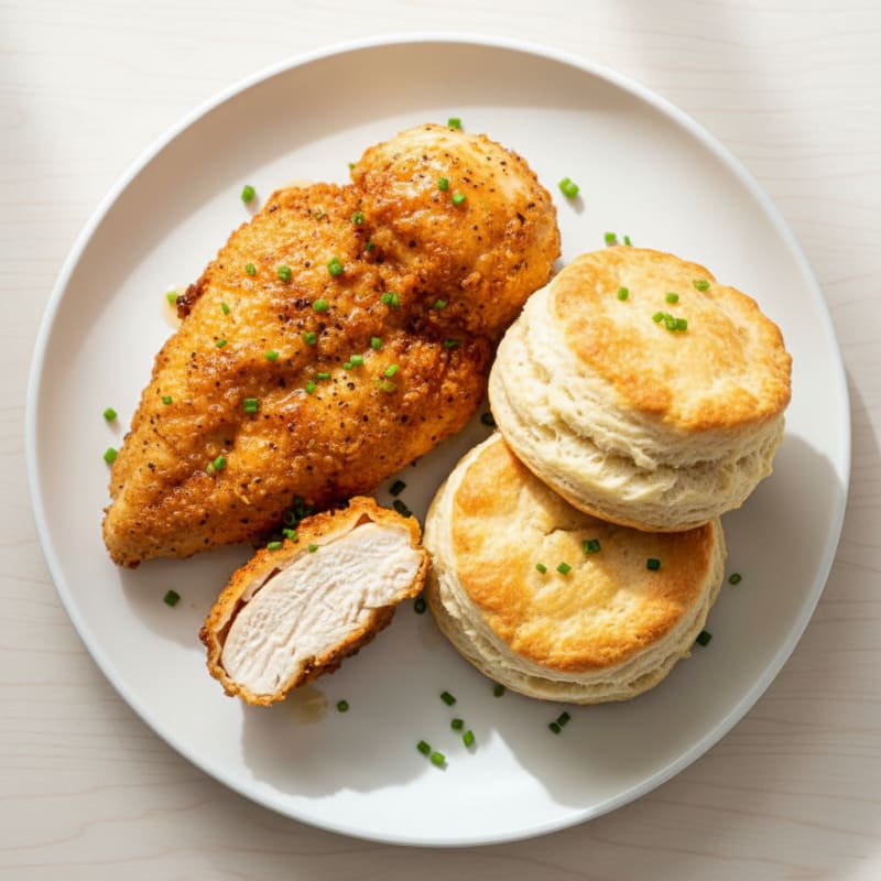 Buttermilk Fried Chicken with Fluffy Biscuits