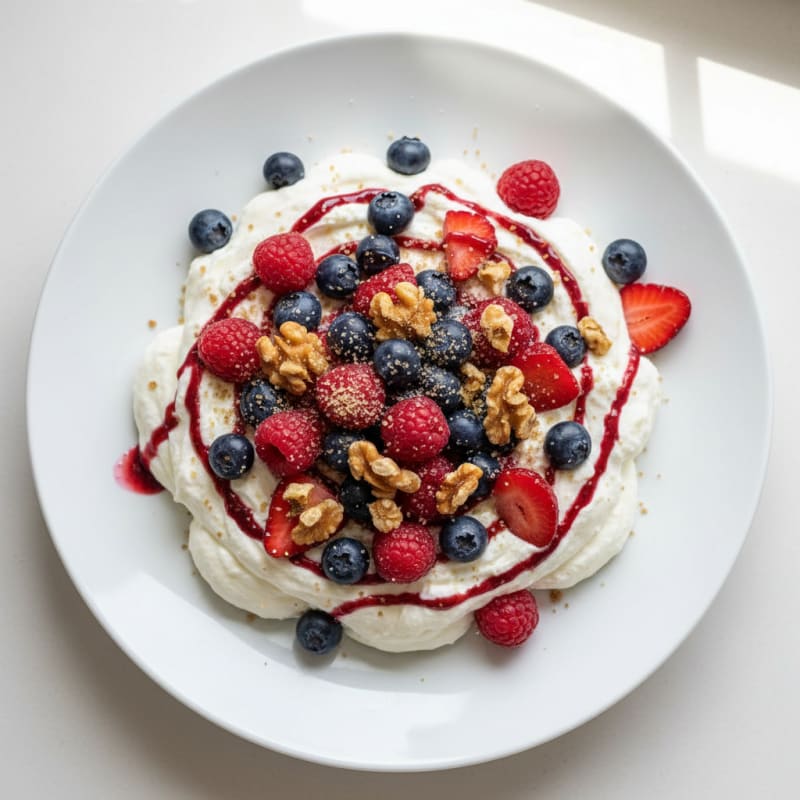 Greek Yogurt Protein Mousse with Mixed Berries