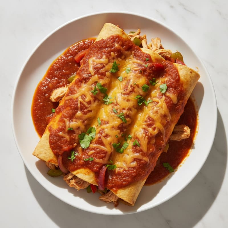 Chicken Enchiladas with Red Chili Sauce