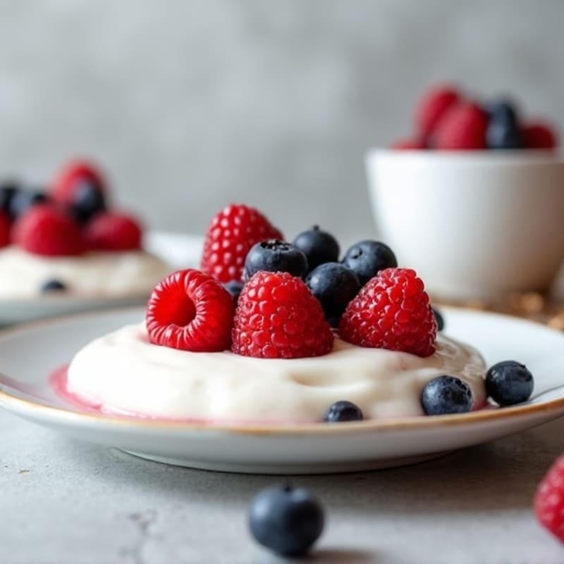 Silky Greek Yogurt with Protein Powder and Fresh Berries