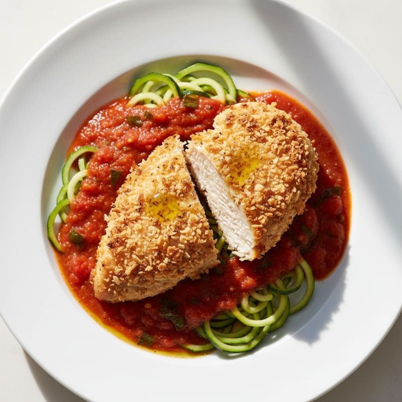 Parmesan-Crusted Chicken with Marinara Sauce