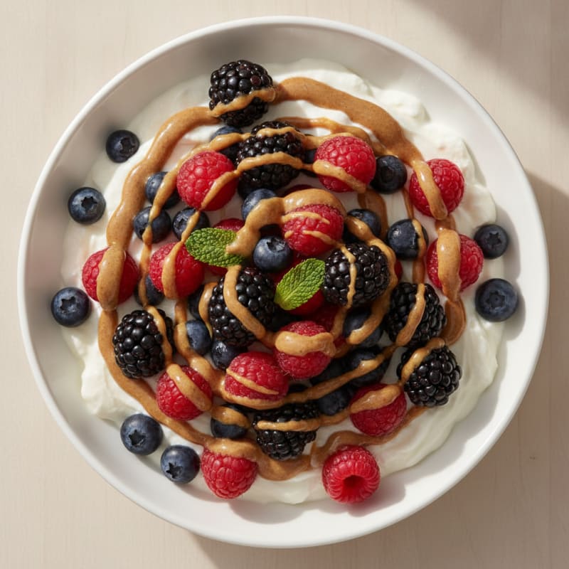 Silky Greek Yogurt Protein Pudding with Berries