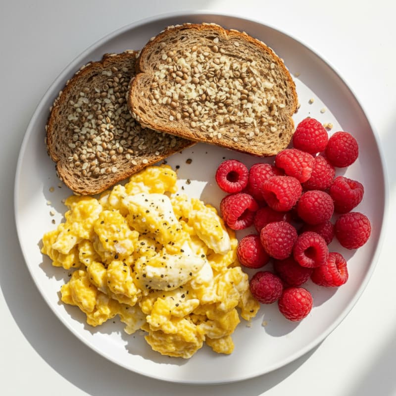 Classic Eggs with Artisan Toast and Fresh Berries