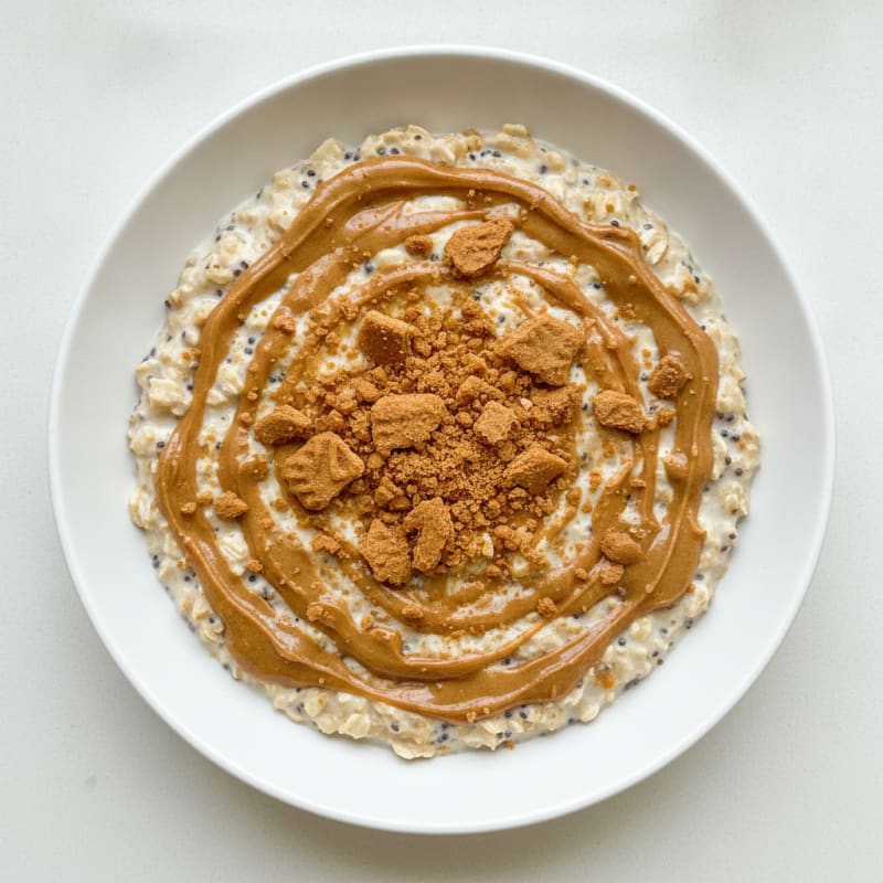Biscoff Cookie Butter High-Protein Overnight Oats