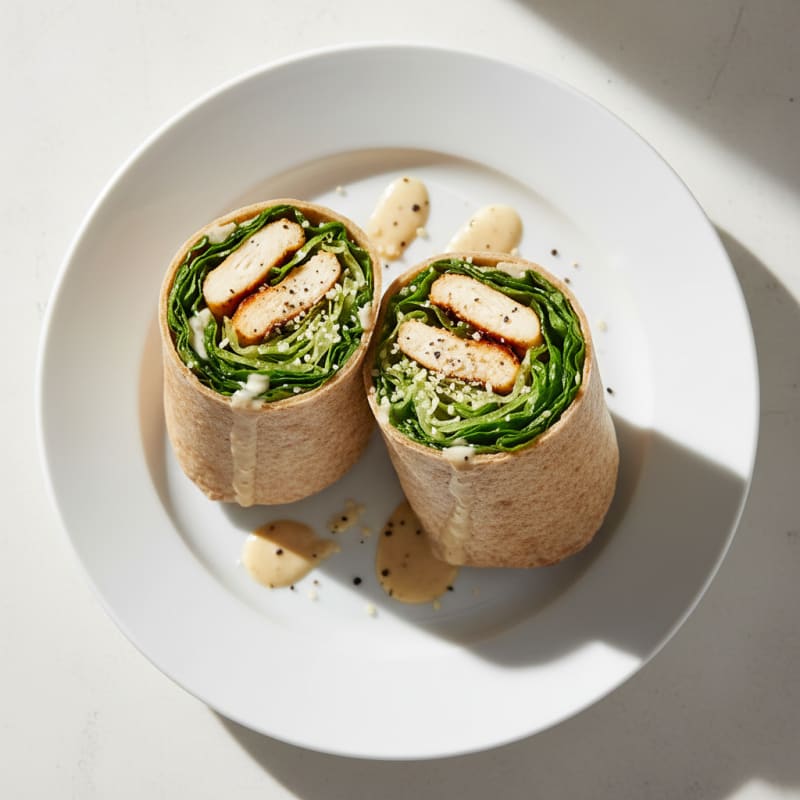 Crispy Chicken Caesar Salad Wraps
