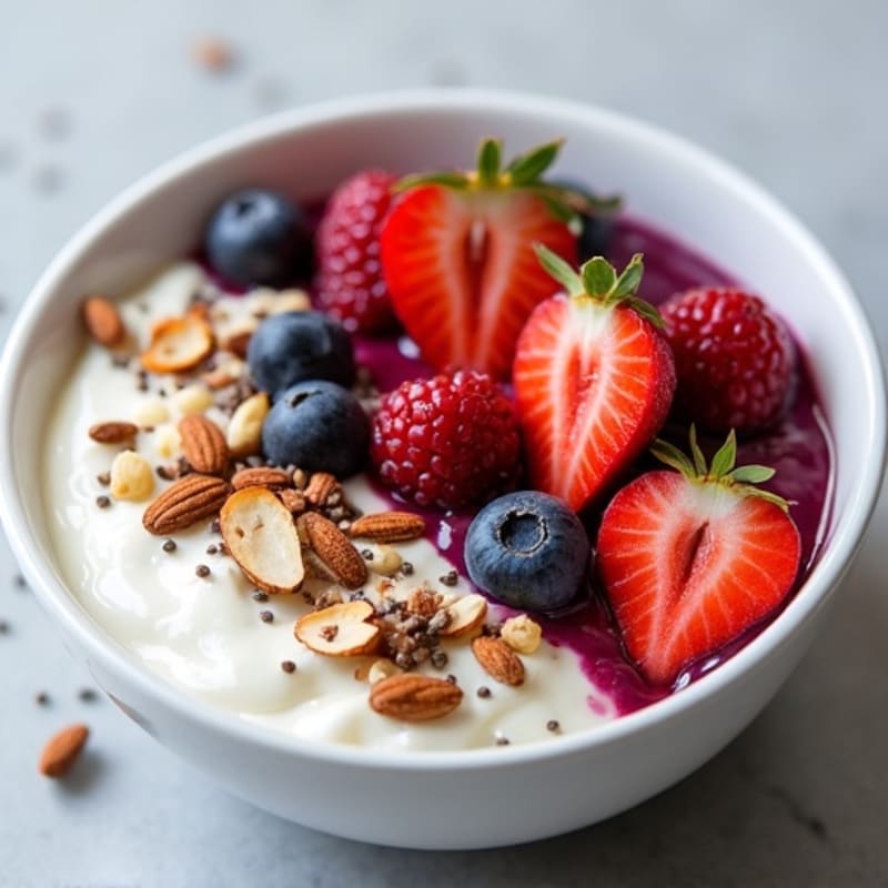 Creamy Greek Yogurt Bowl with Mixed Berries and Toasted Almonds