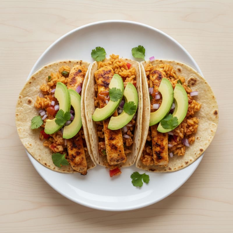 Chicken and Mexican Rice Tacos