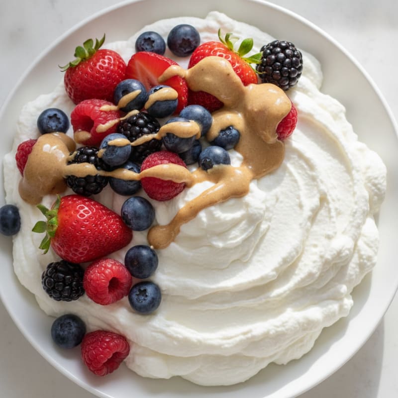 Greek Yogurt Protein Mousse with Mixed Berries