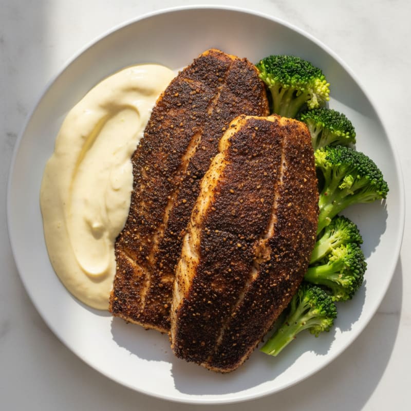 Cajun Blackened Catfish with Lemon Aioli