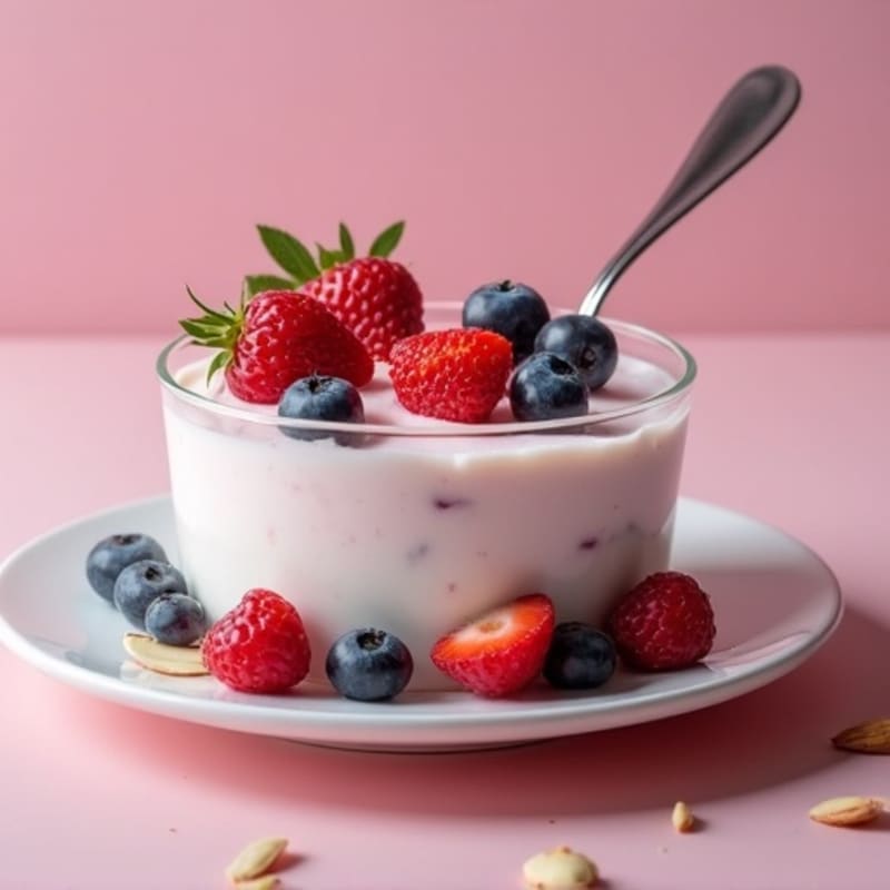 Silky Greek Yogurt Protein Mousse with Mixed Berries