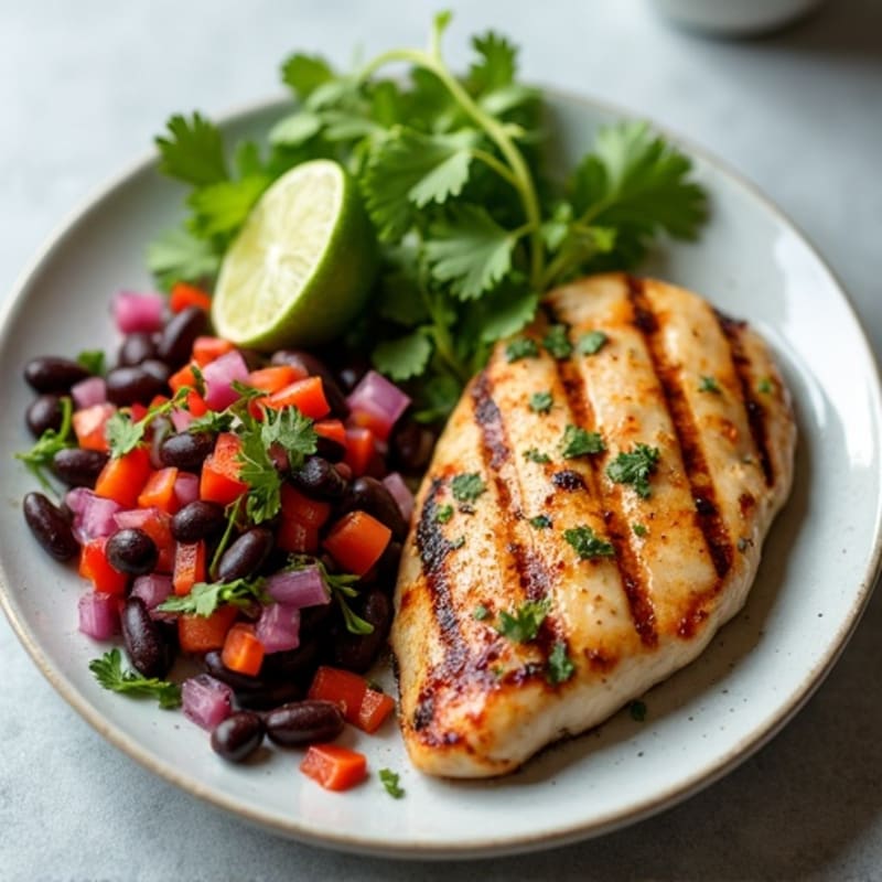 Lime-Cilantro Grilled Chicken with Black Bean Salsa