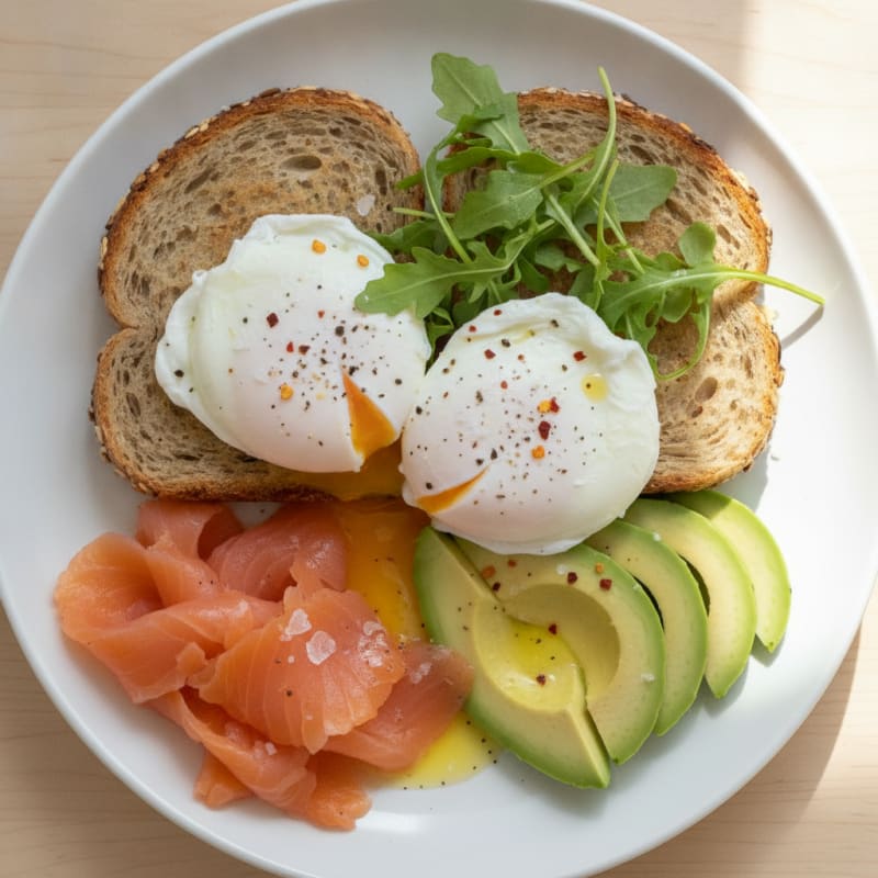 Poached Eggs on Multigrain Toast