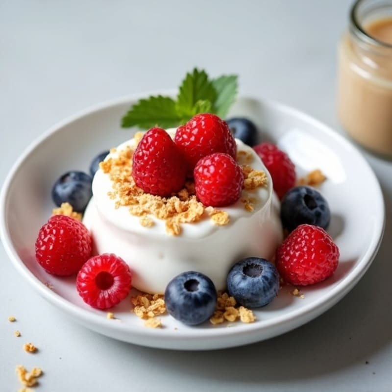 Silky Greek Yogurt Protein Mousse with Berries